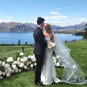 Cascading Chapel Wedding Veil with Horsehair Trim
